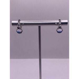 Steel Silver Snow Man Design Hoop Earrings